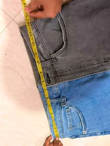 Two-Tone Denim Jeans