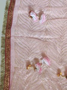 Beautiful Pink Dupatta with Embellishments
