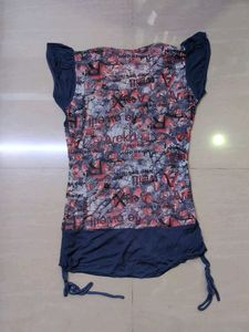Stylish Graphic Print Tunic Top