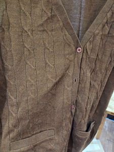 Brown Knit Vest with Pockets