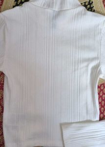 H&amp;m Turtle Neck White Top