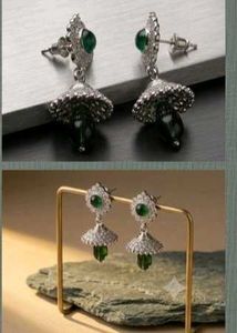 Exquisite Emerald & Diamond Jhumka Earrings