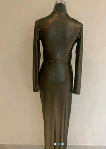 Elegant Bronze Midi Dress