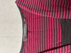 Madame Pink Striped Top with Bow Detail