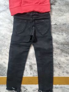 Combo Of Hudi,top And 2 Jins Set