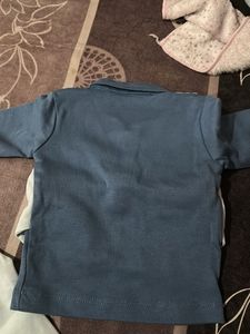 new born Baby Boys Blue Vest &amp; Shirt Set