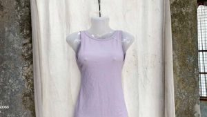 7208. Ribbed Lavender Tank Dress