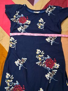 Beautiful Navy Blue Floral Kurti
