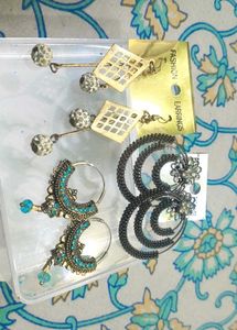 Stylish Oxidised &amp; Golden Earrings Combo