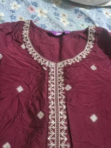 Elegant Maroon Kurta Set with Dupatta