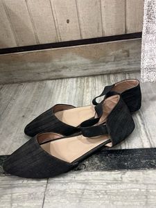 Black Glitter Flats
