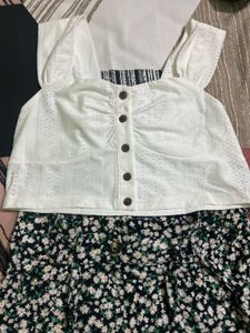 Cute Button-Up and  Crop Top