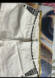 White Embroidered Shorts