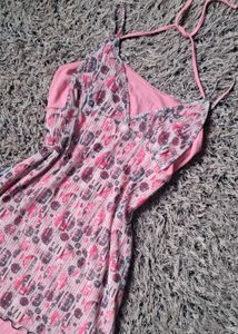 Pink Floral Print Mini Dress
