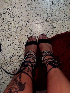 Black Lace-Up Gladiator Sandals