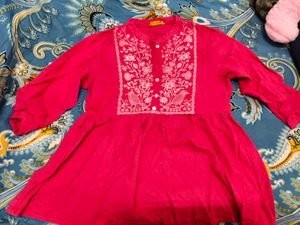 Beautiful Pink Embroidered Kurta