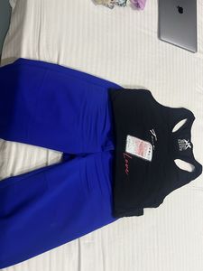 Blue Straight Leg Trousers