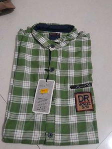 like New   Green Plaid Shirt