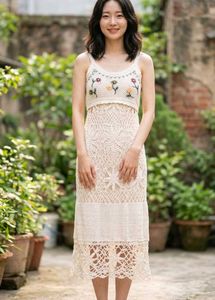 Boho Crochet Floral Dress