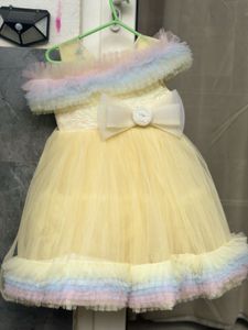 Yellow Ruffle Party Dress
