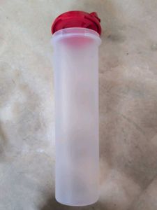 Tupperware - Clear Tall Water Bottle with Red Lid