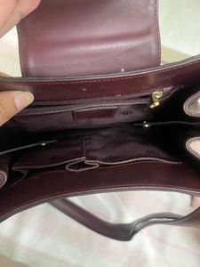Louis Quatorze Burgundy Leather Shoulder Bag