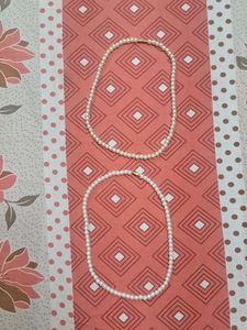 white Pearl Necklace 2 piece