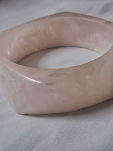Unique Square Baby Pink Resin Bangle
