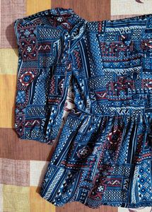 Patterned Peplum Top