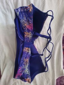 Electric Blue Printed Racerback Bra