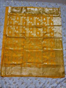 New Elegant Yellow Silk Saree