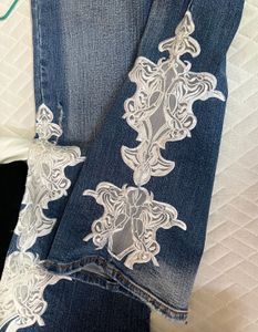 Dreamy Y2K lace applique jeans
