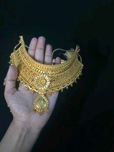 Exquisite Gold Necklace and Earring Set