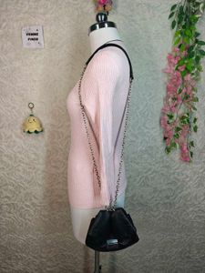 Pink Ribbed Long Sleeve Top