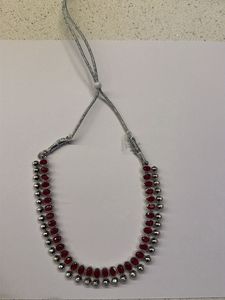 Elegant Red Stone Silver Necklace
