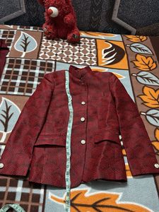Red Patterned Blazer