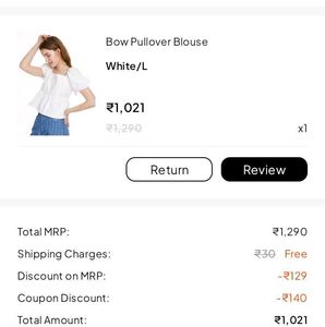 White Bow Pullover Blouse