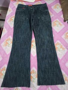 Women's Flared Jeans with Embroidery