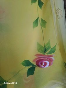 Yellow shaded Saree brush &amp; zari paint