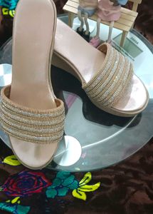 Sparkling Embellished Wedge Sandals