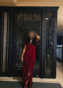 Elegant Red Ruffled Midi Dress