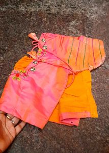 New Dual Shade Silk Blouse Embroidery Work