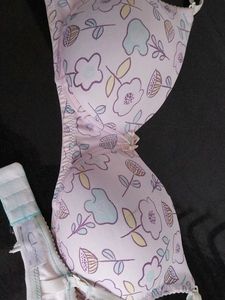 Cute Floral Print Bra