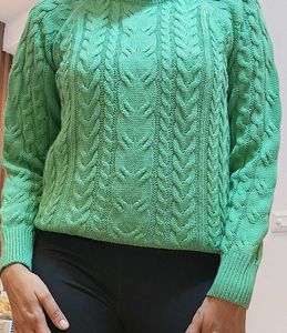 Max Green Turtleneck Sweater