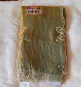 Elegant Green Embellished Saree