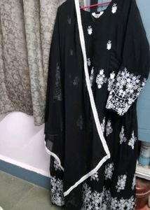 Royal Embroidery 🪡 Black Anarkali With Dupatta St