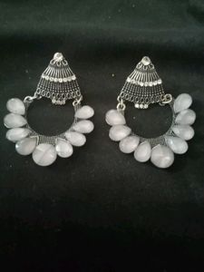 Grey Stone Earrings