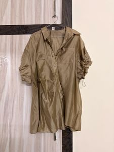 Chic Oversized Satin Shirt
