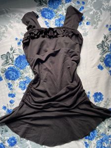 Chic Brown Ruffled Swimsuit