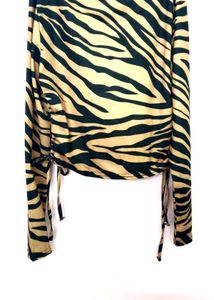 Trendy Zebra Print Ruched Top